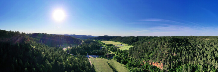 aireal view of the countryside