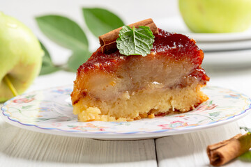 Piece of apple pie inside out.
