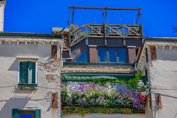 Characteristic rooftop ("altana") in Venice, Italy