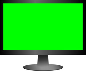 green screen monitor vector on white background
