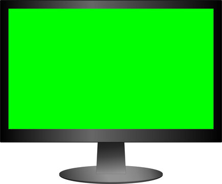 green screen monitor vector on white background