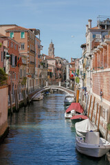 Typical quiet canal in Venice, Italy