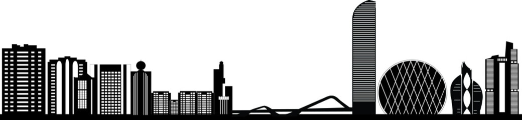 abu dhabi skyline landmark illustration