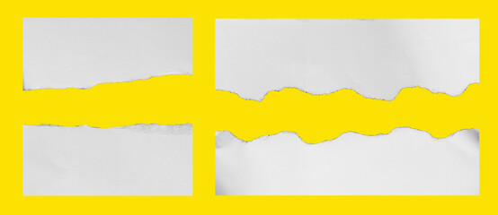 torn paper isolated on yellow background