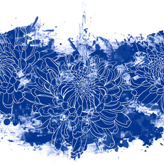seamless pattern Japanese chrysanthemum