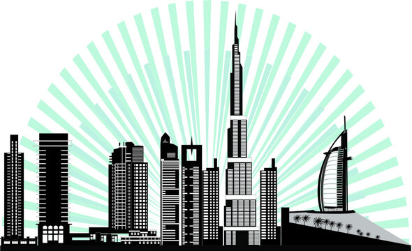 dubai city skyline illustration