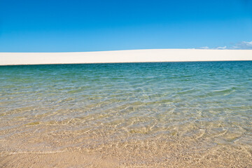 Fototapeta na wymiar Sand Dunes ans Lagoons in Lencois Maranhenses, Brazil