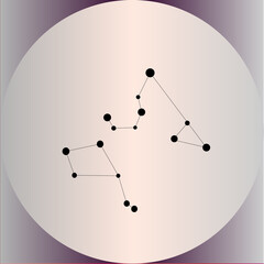 Zodiac Constellations Set. Icon for astrology