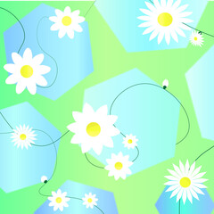 Pretty white flowers seamless background