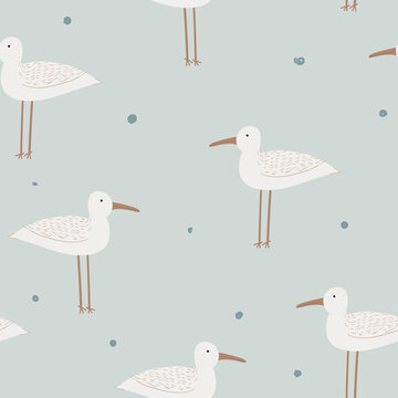 pattern with seagulls