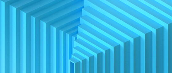 Abstract futuristic Background. Ladders and illusions in business concepts with different goals on blue. banner, Copy Space, poster-3d Rendering