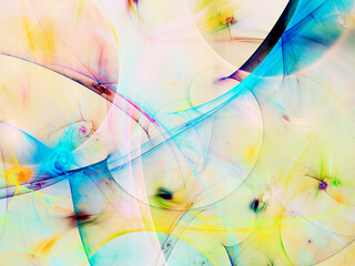 Obraz premium blue and yellow abstract fractal background 3d rendering illustration