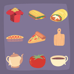 home food nine icons