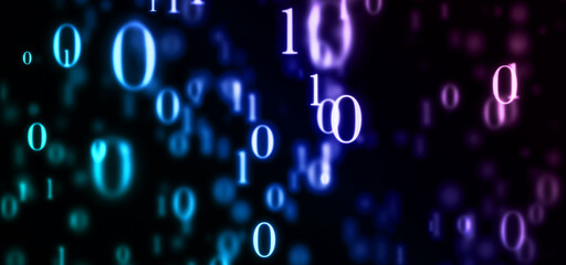 0と1。プログラミング、データのイメージ。