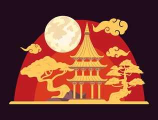 chinese moon postcard
