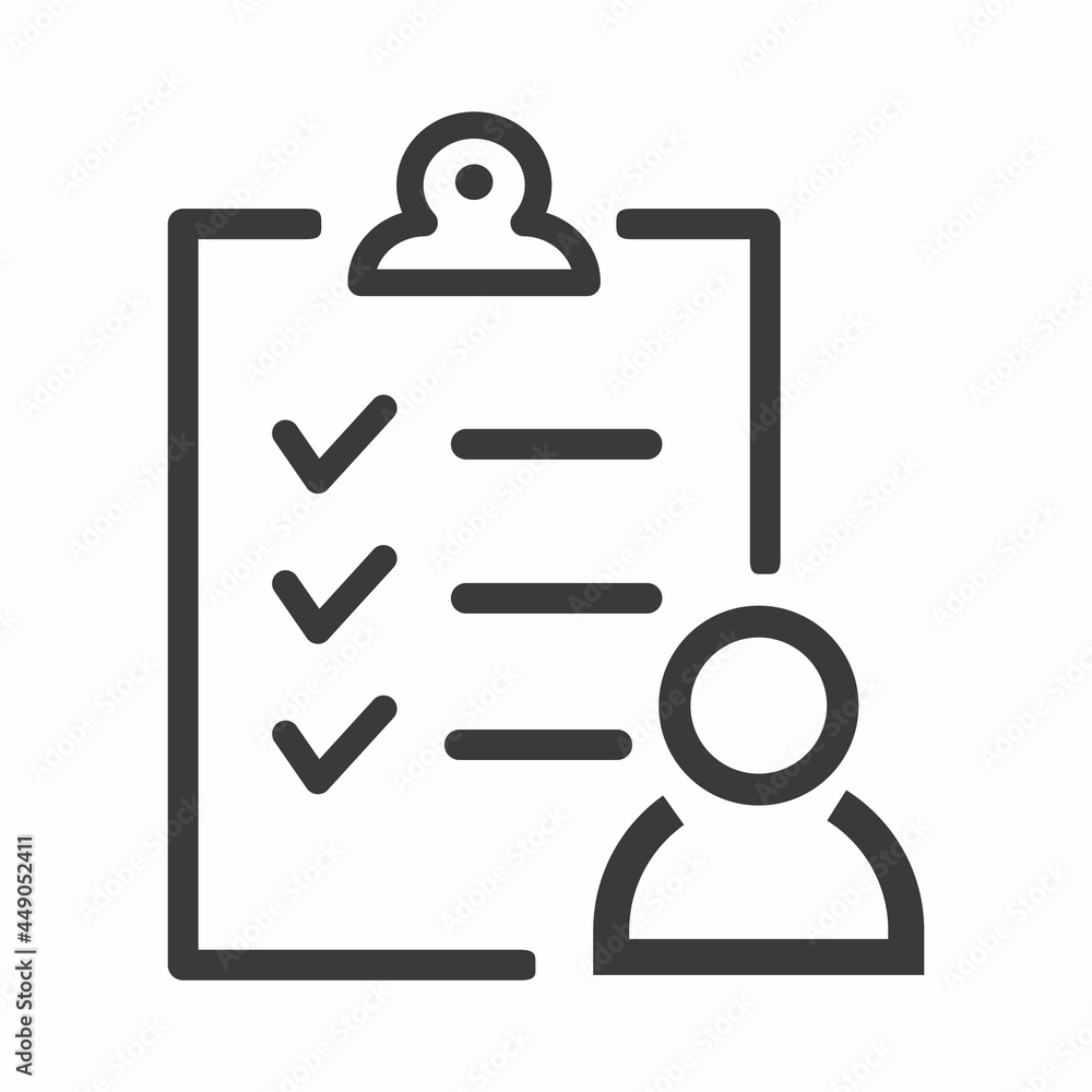 Poster check mark list with the person in the right corner.