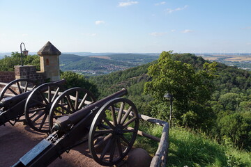 Fototapeta premium View from Wartburg castle over the landscape of Thuringia, Germany