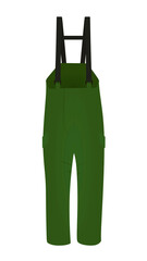 Green working pants. vector illustration