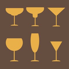 Set of vintage cocktails. Icon drink illustration.	