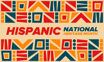 National Hispanic Heritage Month in September and October. Hispanic and Latino Americans culture. Celebrate annual in United States. Poster, card, banner and background. Vector illustration