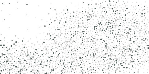 Silver confetti point on a white background.   Illustration of a drop of shiny particles. Decorative element. Element of design. Vector illustration, EPS 10.