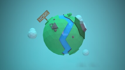 Low Poly Earth Home