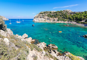 Obraz premium Anthony Quinn Bay on Rhodes island, Greece