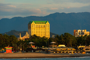 BATUMI, ADJARA, GEORGIA - JULY 1: Modern buildings on July 1, 2016 in Batumi. Amazing view from the...