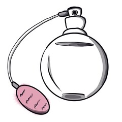 illustration of perfume in line art style