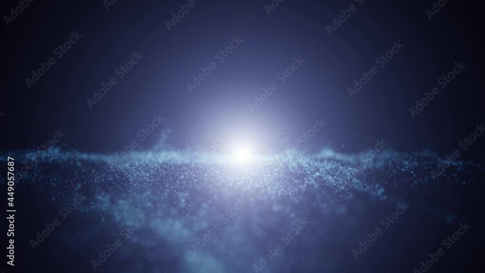 Poster abstract blurry dots random moving with shiny star light.