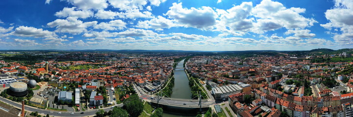 Luftbild von Bamberg bei schönem Wetter