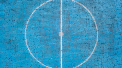 Multi-sport court with a central circle