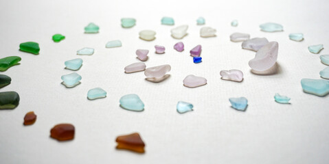 Maine Sea Glass Arranged Into Spiral Fibonacci Sequence Golden Ratio inspirational background