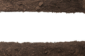 Black land for plant isolated on white background.