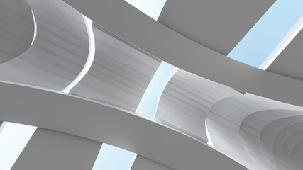 Architecture interior background geometric pattern of design 3d render