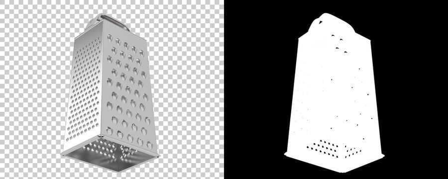 Cheese grater isolated on background with mask. 3d rendering - illustration