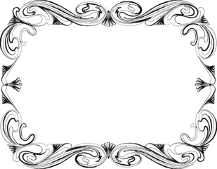Decorative contour vector frame from various curved design elements