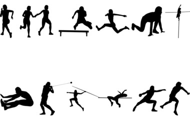 Track and Field Women Silhouette Vector 