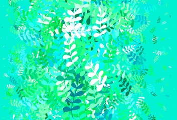 Fototapeta na wymiar Light Green vector doodle background with leaves.
