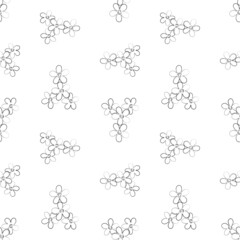 Seamless pattern of outlines decorative daisy flowers