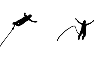 Bungee JUmping Silhouette Vector 