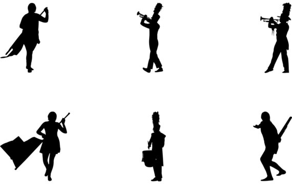 marching trumpet player silhouette