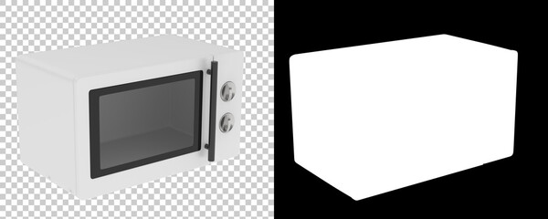 Microwave isolated on background with mask. 3d rendering - illustration
