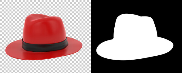 Hat isolated on background with mask. 3d rendering - illustration