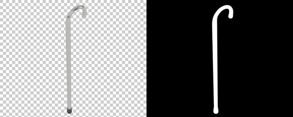 Wood cane isolated on background with mask. 3d rendering - illustration