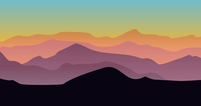 color panorama creative bautiful vector background animation 4k video
