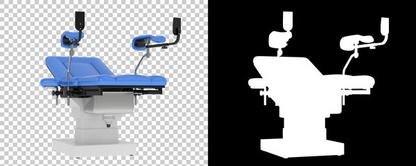 Medical examination table isolated on background with mask. 3d rendering - illustration