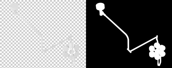 Hospital lights isolated on background with mask. 3d rendering - illustration