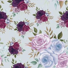 Elegant floral seamless pattern with beautiful flowers ornaments