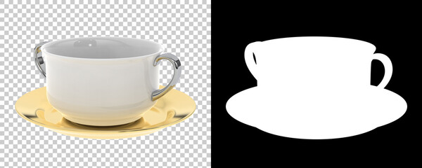 Soup bowl isolated on background with mask. 3d rendering - illustration